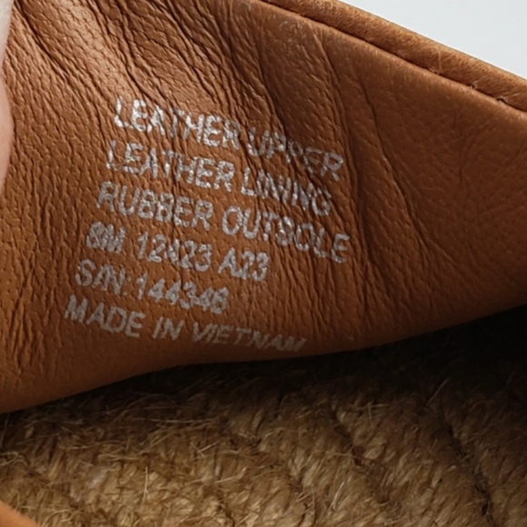Tory Burch Ines Logo Patch Espadrille Tan Raffia Leather Loafer